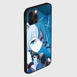 Чехол для iPhone 12 Pro Catgirl с синими ушками, цвет: 3D-черный — фото 2