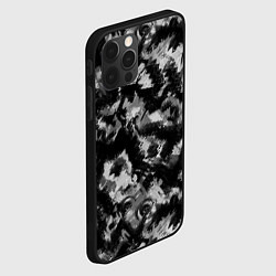 Чехол для iPhone 12 Pro Черно-белый абстрактный камуфляж, цвет: 3D-черный — фото 2