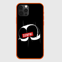 Чехол для iPhone 12 Pro Senpai ЧБ, цвет: 3D-красный