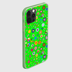 Чехол для iPhone 12 Pro TEXTURE OF MULTICOLORED FLOWERS, цвет: 3D-салатовый — фото 2