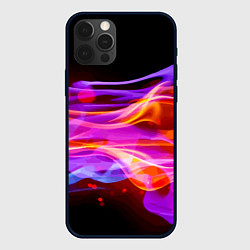 Чехол для iPhone 12 Pro Abstract colorful waves, цвет: 3D-черный