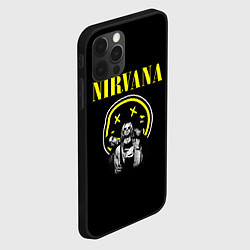 Чехол для iPhone 12 Pro NIRVANA логотип и исполнители, цвет: 3D-черный — фото 2