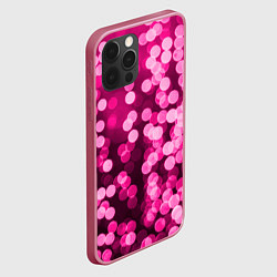 Чехол для iPhone 12 Pro Розовые блестки, цвет: 3D-малиновый — фото 2
