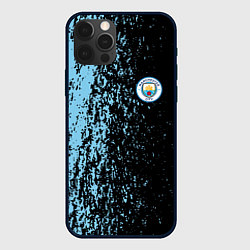 Чехол для iPhone 12 Pro Manchester city манчестер сити голубые брызги, цвет: 3D-черный