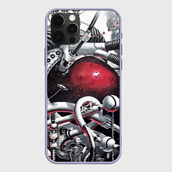 Чехол для iPhone 12 Pro Межпланетная космическая станция Steampunk, цвет: 3D-светло-сиреневый