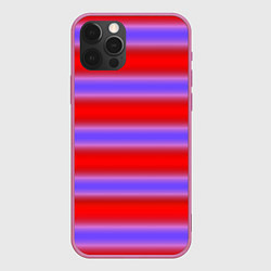 Чехол для iPhone 12 Pro Striped pattern мягкие размытые полосы красные фио, цвет: 3D-малиновый
