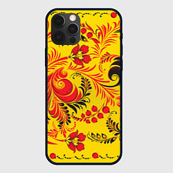 Чехол для iPhone 12 Pro Хохломская Роспись Цветы, цвет: 3D-черный
