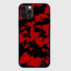 Чехол для iPhone 12 Pro Черно-красная абстракция, цвет: 3D-черный
