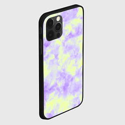 Чехол для iPhone 12 Pro Нежный желто-фиолетовый тай дай, цвет: 3D-черный — фото 2