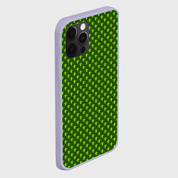 Чехол для iPhone 12 Pro Зеленый узоры крестиком, цвет: 3D-светло-сиреневый — фото 2