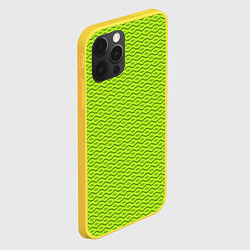 Чехол для iPhone 12 Pro Зеленые абстрактные линии, цвет: 3D-желтый — фото 2
