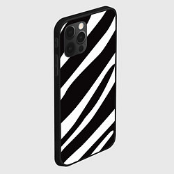 Чехол для iPhone 12 Pro Анималистичный рисунок зебра, цвет: 3D-черный — фото 2
