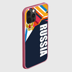 Чехол для iPhone 12 Pro RUSSIA - RETRO COLORS, цвет: 3D-малиновый — фото 2