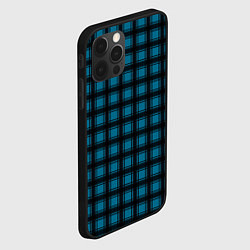 Чехол для iPhone 12 Pro Black and blue plaid, цвет: 3D-черный — фото 2