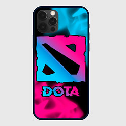 Чехол для iPhone 12 Pro Dota Neon Gradient, цвет: 3D-черный