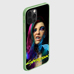 Чехол для iPhone 12 Pro Cyberpunk - girl grillz, цвет: 3D-салатовый — фото 2