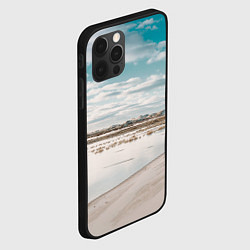 Чехол для iPhone 12 Pro Песочный пляж и водоём - Белый, цвет: 3D-черный — фото 2