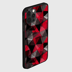 Чехол для iPhone 12 Pro Красно-серый геометрический, цвет: 3D-черный — фото 2