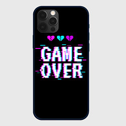 Чехол для iPhone 12 Pro Game Over Pixels, цвет: 3D-черный