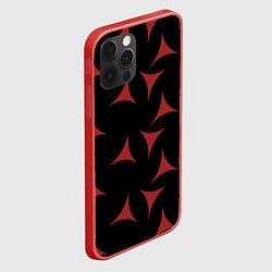 Чехол для iPhone 12 Pro Red Stars - Красные треугольные объекты в чёрном п, цвет: 3D-красный — фото 2