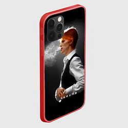 Чехол для iPhone 12 Pro David Bowie - Thin White Duke, цвет: 3D-красный — фото 2