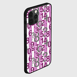 Чехол для iPhone 12 Pro Бело-розовый узор Арифметика, цвет: 3D-черный — фото 2