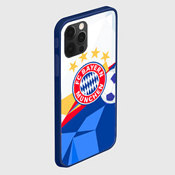 Чехол для iPhone 12 Pro Bayern munchen Абстракция геометрии, цвет: 3D-тёмно-синий — фото 2