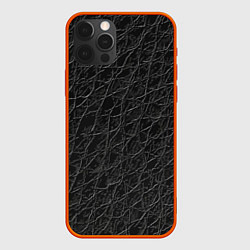 Чехол для iPhone 12 Pro Имитация кожи - паттерн, цвет: 3D-красный