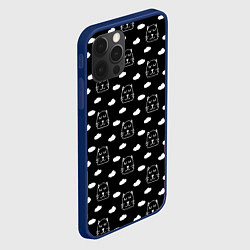 Чехол для iPhone 12 Pro Милые Спящие Мордочки Котов и Облака, цвет: 3D-тёмно-синий — фото 2