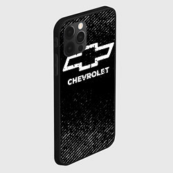 Чехол для iPhone 12 Pro Chevrolet с потертостями на темном фоне, цвет: 3D-черный — фото 2
