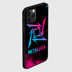 Чехол для iPhone 12 Pro Metallica - neon gradient, цвет: 3D-черный — фото 2