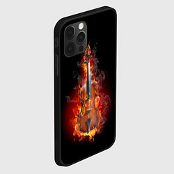 Чехол для iPhone 12 Pro Скрипка в огне, цвет: 3D-черный — фото 2