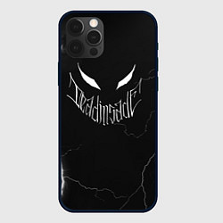 Чехол для iPhone 12 Pro Dead inside - Молнии на чёрном - Каллиграфический, цвет: 3D-черный