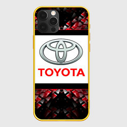 Чехол для iPhone 12 Pro Toyota - абстракция - лого, цвет: 3D-желтый