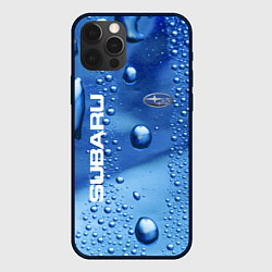 Чехол для iPhone 12 Pro Subaru - капли, цвет: 3D-черный