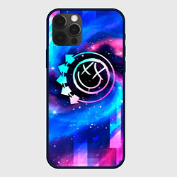 Чехол для iPhone 12 Pro Blink 182 неоновый космос, цвет: 3D-черный