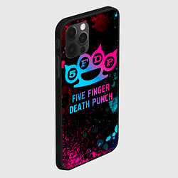 Чехол для iPhone 12 Pro Five Finger Death Punch - neon gradient, цвет: 3D-черный — фото 2