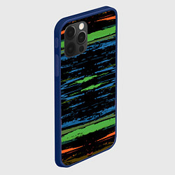 Чехол для iPhone 12 Pro Мазки цветной краской paint strokes abstract, цвет: 3D-тёмно-синий — фото 2