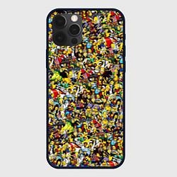 Чехол для iPhone 12 Pro Симпсоны все Герои, цвет: 3D-черный