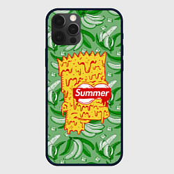 Чехол для iPhone 12 Pro Барт Симпсон - Summer, цвет: 3D-черный