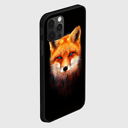 Чехол для iPhone 12 Pro Лиса над лесом, цвет: 3D-черный — фото 2