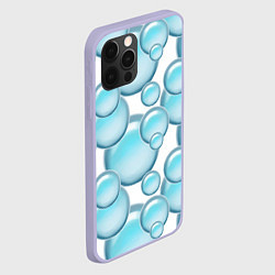 Чехол для iPhone 12 Pro Стеклянные голубые шарики марблс, цвет: 3D-светло-сиреневый — фото 2