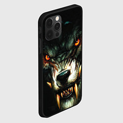 Чехол для iPhone 12 Pro Злой волк с длинными клыками, цвет: 3D-черный — фото 2