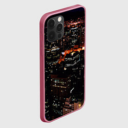 Чехол для iPhone 12 Pro Ночной город - вид с высоты, цвет: 3D-малиновый — фото 2