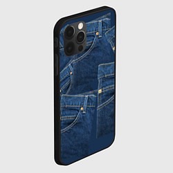 Чехол для iPhone 12 Pro Джинсовка jeans, цвет: 3D-черный — фото 2