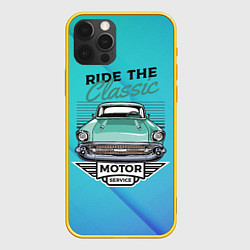 Чехол для iPhone 12 Pro Ride the classic - ретро авто, цвет: 3D-желтый