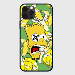 Чехол для iPhone 12 Pro Башка Барта Симпсона среди бананов, цвет: 3D-черный