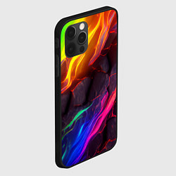 Чехол для iPhone 12 Pro Neon rainbow lava, цвет: 3D-черный — фото 2