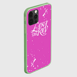 Чехол для iPhone 12 Pro Lana Del Rey - на розовом фоне брызги, цвет: 3D-салатовый — фото 2