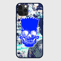 Чехол для iPhone 12 Pro Синий череп Барта Симпсона, цвет: 3D-черный